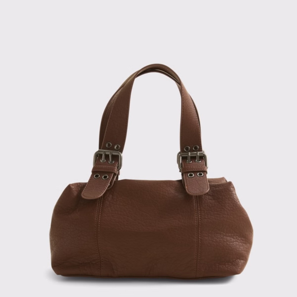 Abercrombie & Fitch Brown Pebbled Leather Shoulder Bag